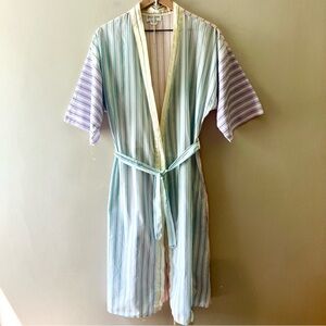VINTAGE Striped Colorblock Lightweight Robe